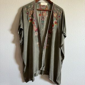 Sweet Jane Floral Embroidered Kimono Cardigan